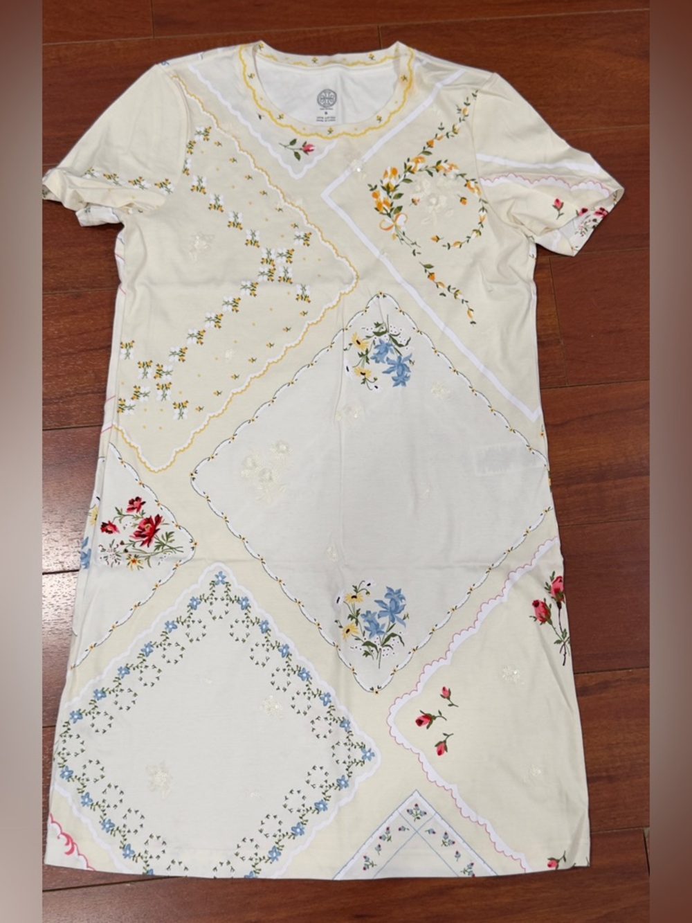 Tory Burch White Floral Patchwork-Print  Mini Dress - Picture 4 of 14